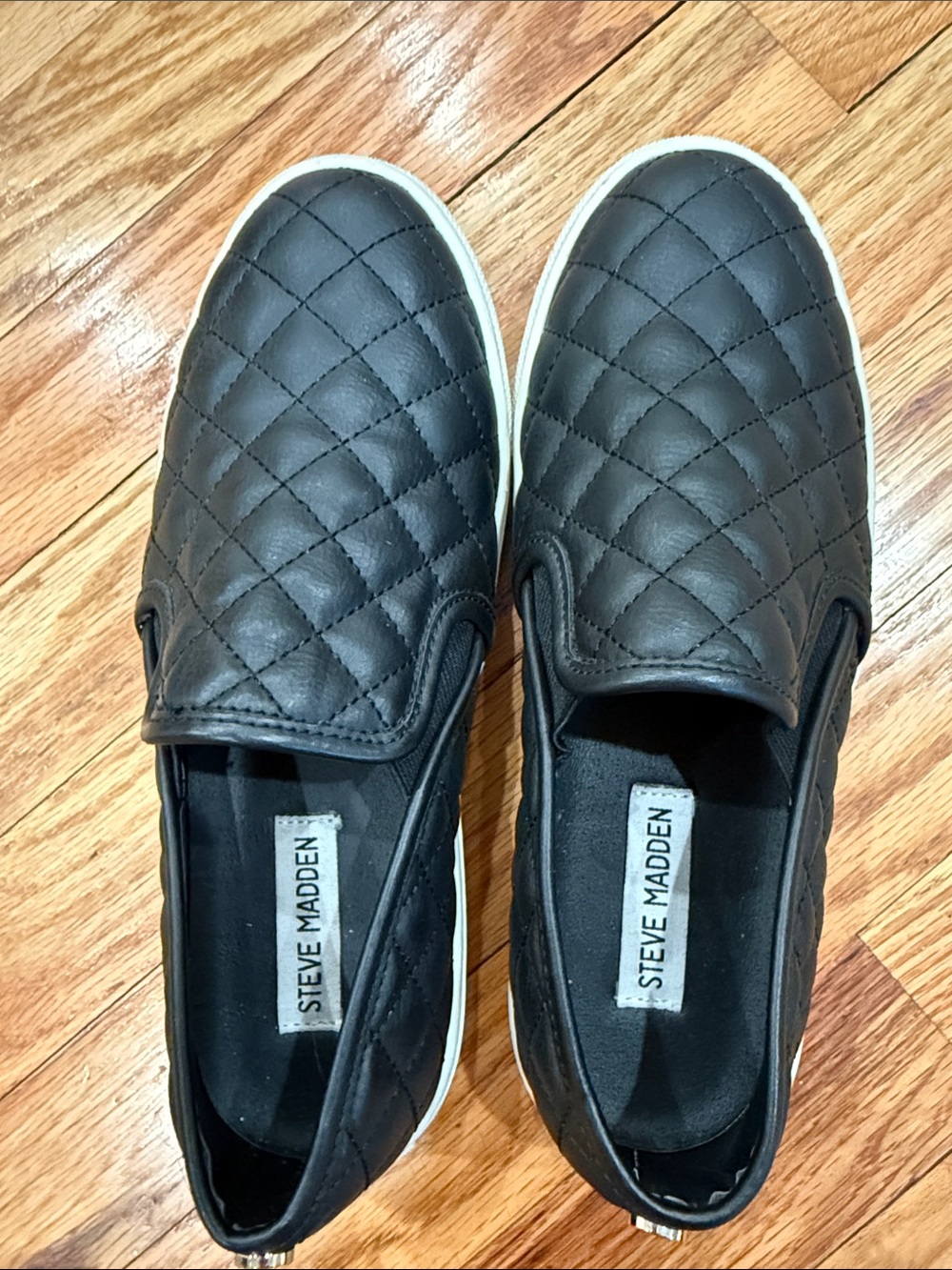 Steve Madden Black Quilted Slip-On Sneakers